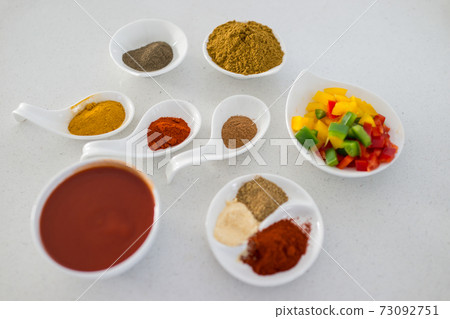 Different varieties of ingredients for making lunch Different varieties of ingredients for making lunch 73092751