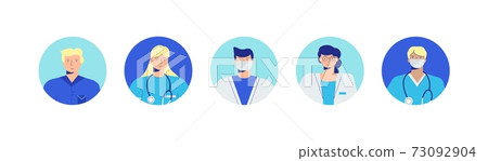 Avatars doctors. Portraits of medical professionals for consultations in social networks. Avatars doctors. Portraits of medical professionals for consultations in social networks. 73092904