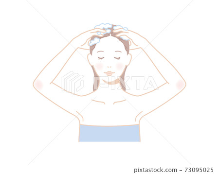 Woman_shampoo_line art Woman_shampoo_line art 73095025