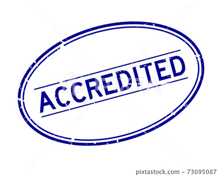 Grunge blue accredited word oval rubber seal stamp on white background Grunge blue accredited word oval rubber seal stamp on white background 73095087