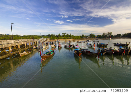 Long tail fishing boats in Krabi - Thailand Long tail fishing boats in Krabi - Thailand 73095309