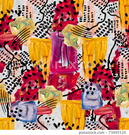 Seamless pattern made by hand drawn paint strokes. Seamless pattern made by hand drawn paint strokes. 73095520
