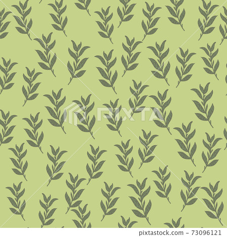 Seamless pattern with random little leaf... - Stock Illustration ...