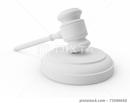 3D rendering white gavel, Judge Hammer on white background 3D rendering white gavel, Judge Hammer on white background 73096688