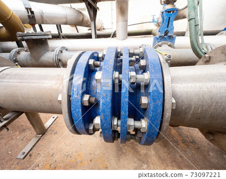 Pipeline with joint member. Underground concrete shafts with Gate valve Pipeline with joint member. Underground concrete shafts with Gate valve 73097221
