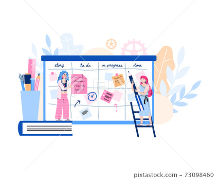 Concept of agile development a vector flat illustration. Concept of agile development a vector flat illustration. 73098460