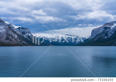 Lake Minnewanka in early winter. Banff National Park, Canadian Rockies, Alberta, Canada. Lake Minnewanka in early winter. Banff National Park, Canadian Rockies, Alberta, Canada. 73100193