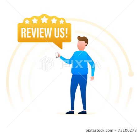 Review us User rating concept. Review and rate us stars. Business concept. Vector illustration 73100278