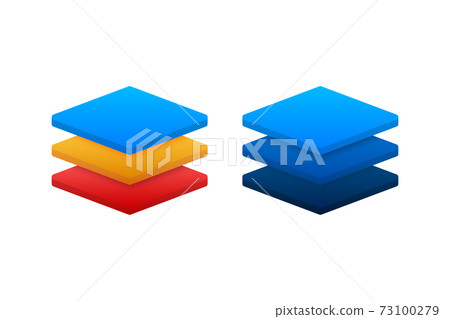 Layers icon, three levels. Vector stock illustration. Layers icon, three levels. Vector stock illustration. 73100279