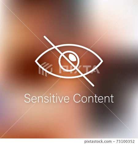 Sensitive photo content. Inappropriate content. Internet safety concept. Attention Sign. Vector stock illustration. 73100352
