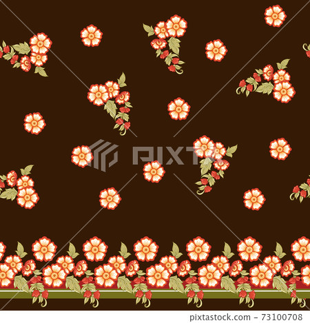Seamless pattern with stylized ornamental flowers in retro, vintage style. Seamless pattern with stylized ornamental flowers in retro, vintage style. 73100708