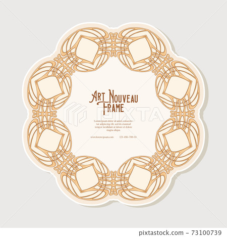 Cercle label, decorative frame, border in art nouveau style, Cercle label, decorative frame, border in art nouveau style, 73100739