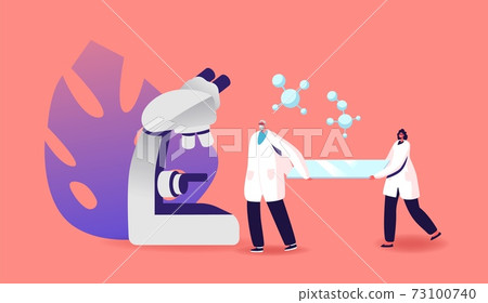 Scientific Work, Medical Analysis, Pharmaceutic Medicine Laboratory Research Concept. Tiny Scientist Characters in Lab Scientific Work, Medical Analysis, Pharmaceutic Medicine Laboratory Research Concept. Tiny Scientist Characters in Lab 73100740