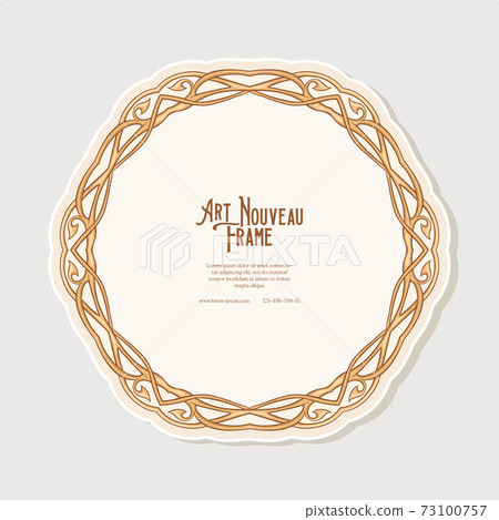 Cercle label, decorative frame, border in art nouveau style, Cercle label, decorative frame, border in art nouveau style, 73100757