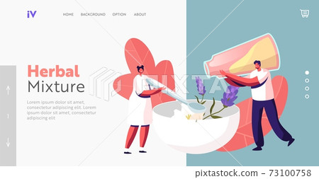People Making Handmade Soap Craft Workshop Landing Page Template. Tiny Male Female Characters Pour Natural Ingredients 73100758
