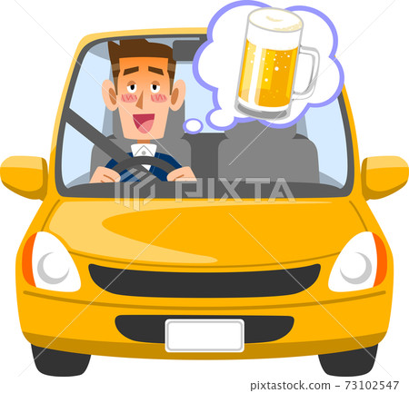 Male driver driving after drinking alcohol 73102547