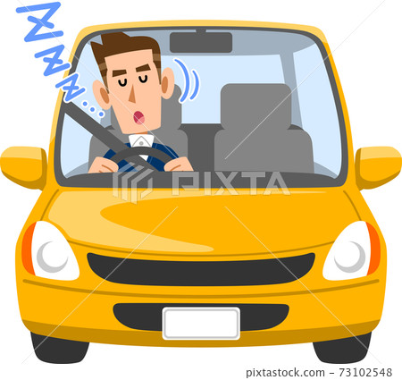Male driver dozing while driving 73102548