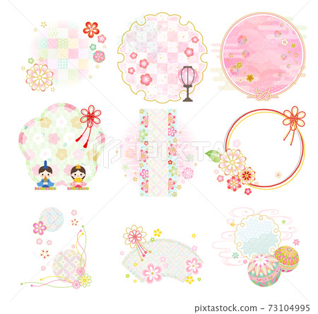 Hinamatsuri Japanese style frame headline title without characters 73104995