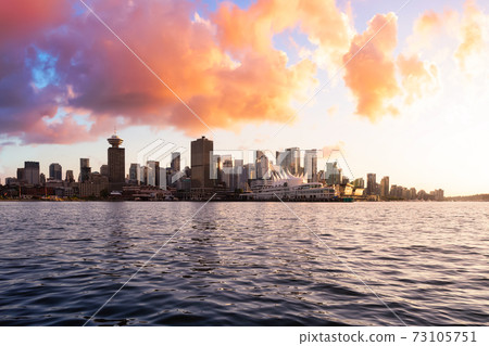 Canada Place and commercial buildings in Downtown Vancouver 73105751