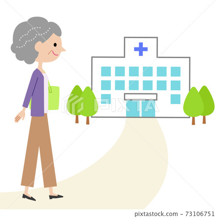 Senior woman going to the hospital 73106751