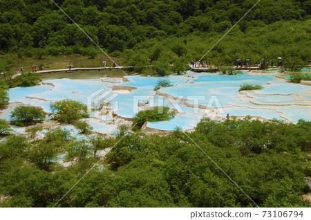 Sichuan, China, Huanglong Scenic Area, Trapezoid Stage, Wucai Pond 73106794