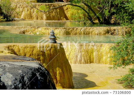 Sichuan Province, China Trapezoid Steps in Huanglong Scenic Area 73106800