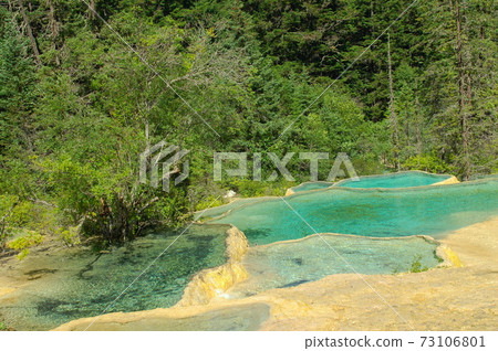 Sichuan Province, China Trapezoid Steps in Huanglong Scenic Area Sichuan Province, China Trapezoid Steps in Huanglong Scenic Area 73106801