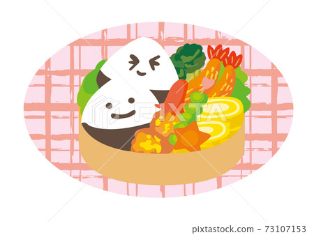 Illustration of lunch box (Kyaraben) Illustration of lunch box (Kyaraben) 73107153