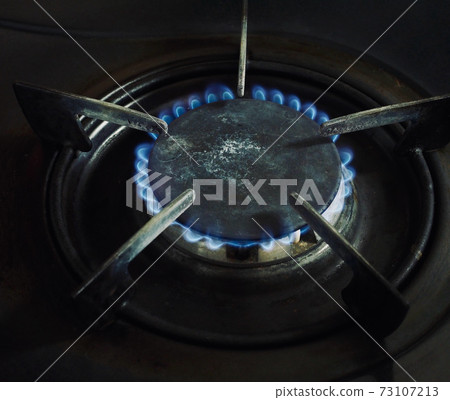 gas stove, fire, blue, background 73107213
