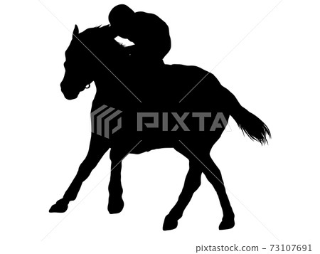 Thoroughbred silhouette running 73107691