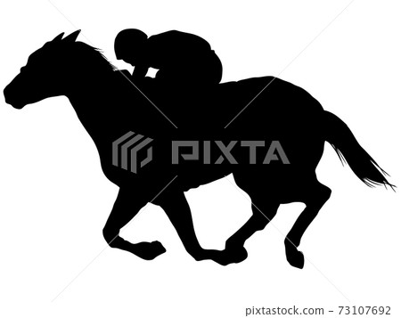 Thoroughbred silhouette running _2 73107692