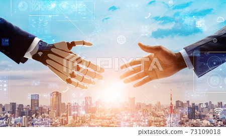 人與機器人握手AI /人工智能數字化轉型 73109018