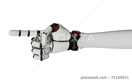 Robot's hand 3DCG with transparent PNG background cropped image pointing Robot's hand 3DCG with transparent PNG background cropped image pointing 73109031