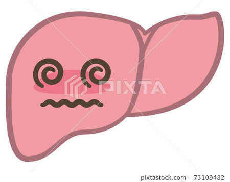 酒精暈眩的肝臟插圖 73109482