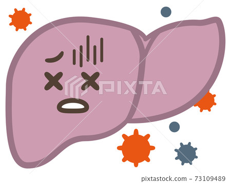 Illustration of a liver damaged by a virus or toxin Illustration of a liver damaged by a virus or toxin 73109489