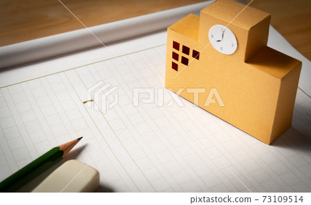 手稿紙，方格，教育，學校建築，學校作業，印象 73109514