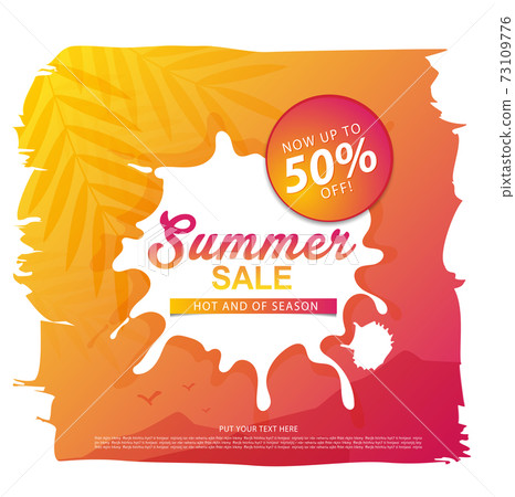 summer sale template banner or poster, sale and discounts. vector design. summer sale template banner or poster, sale and discounts. vector design. 73109776