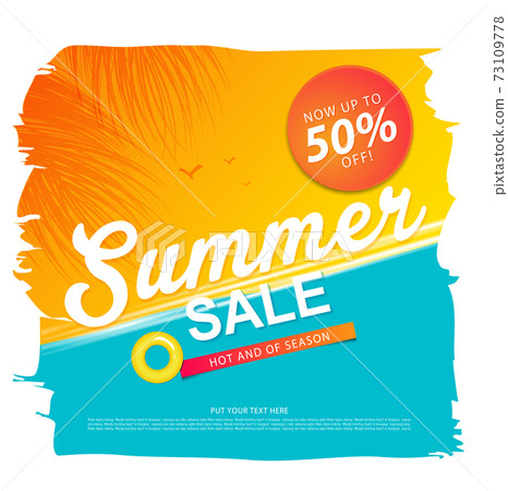 summer sale template banner or poster, sale and discounts. vector design. 73109778