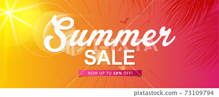 summer sale template banner or poster, sale and discounts. vector design. 73109794