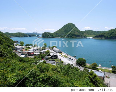 Misumi West Port and Amakusa seen from the observatory (Uki City, Kumamoto Prefecture) 73110240