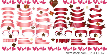 Valentine's decoration banner / ribbon set 73111167