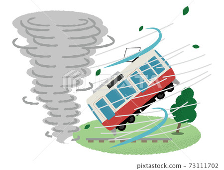 遭受龍捲風的火車的矢量圖 73111702