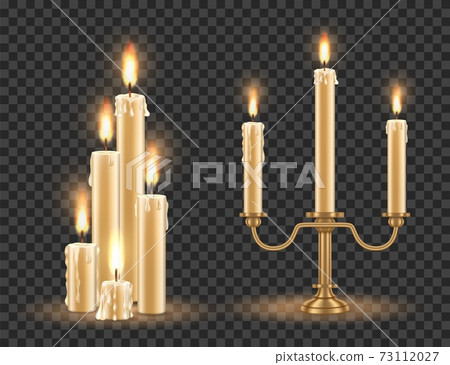 Burning candle wick isolated on transparent Vector Image