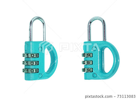 Combination padlock isolated on white background Combination padlock isolated on white background 73113083