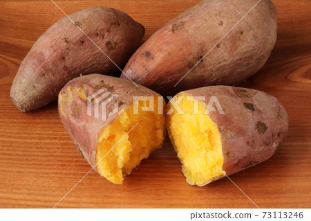 Anno potato from Tanegashima with a golden cross section 73113246