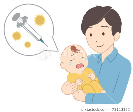 Baby vaccination father (no line) Baby vaccination father (no line) 73113333