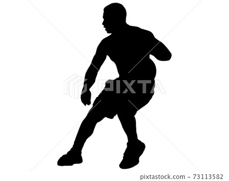 Basketball silhouette_dribble_1 Basketball silhouette_dribble_1 73113582