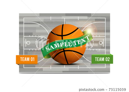 Basketball field with a basketball ball. Vector illustration Basketball field with a basketball ball. Vector illustration 73115039