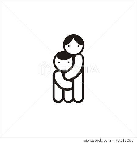 Parent and child is hugging each other. Mom and kid. Isolated icon vector illustration. Parent and child is hugging each other. Mom and kid. Isolated icon vector illustration. 73115293