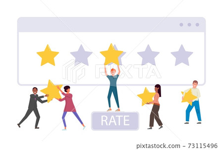 Diverse multiethnic people voting giving rating star Diverse multiethnic people voting giving rating star 73115496